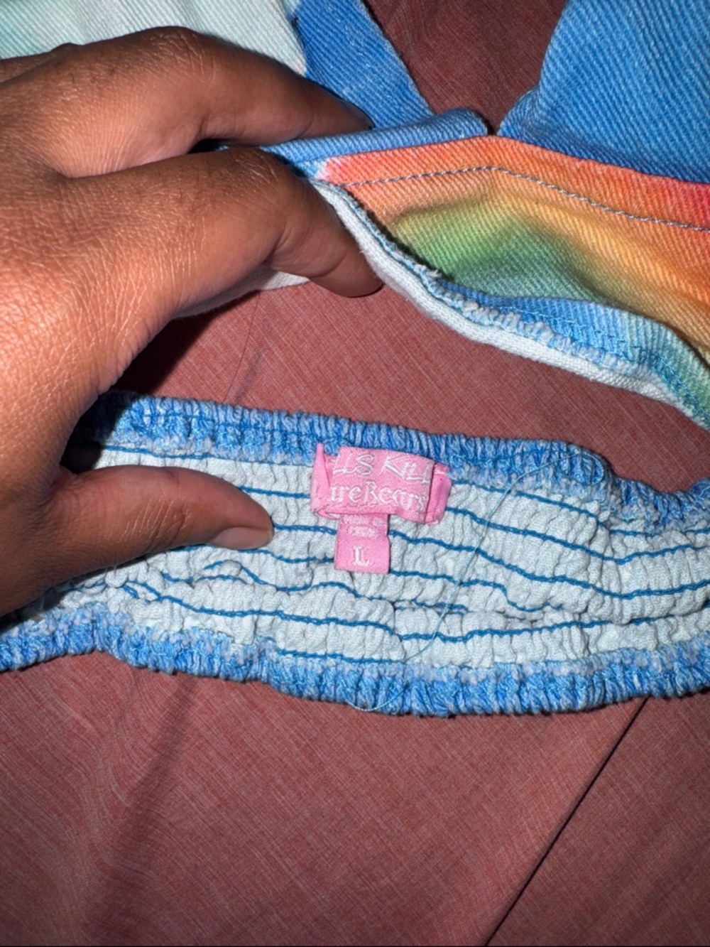 Dollskill Blue Care Bears Rainbow Halter Top - Picture 3 of 4